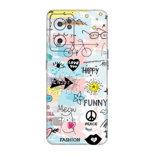 Cat Doodles Pastel Mobile Skin For OnePlus Nord Ce 2
