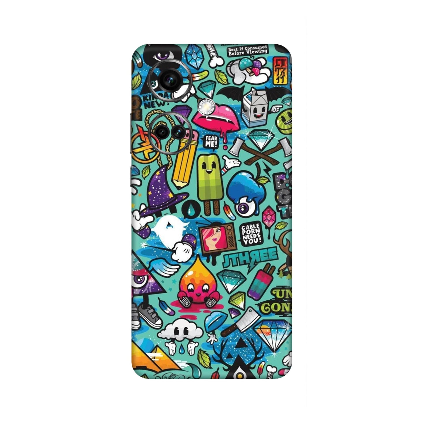 Graffiti Chaos Sticker Bomb Mobile Skin For OnePlus Nord Ce 3