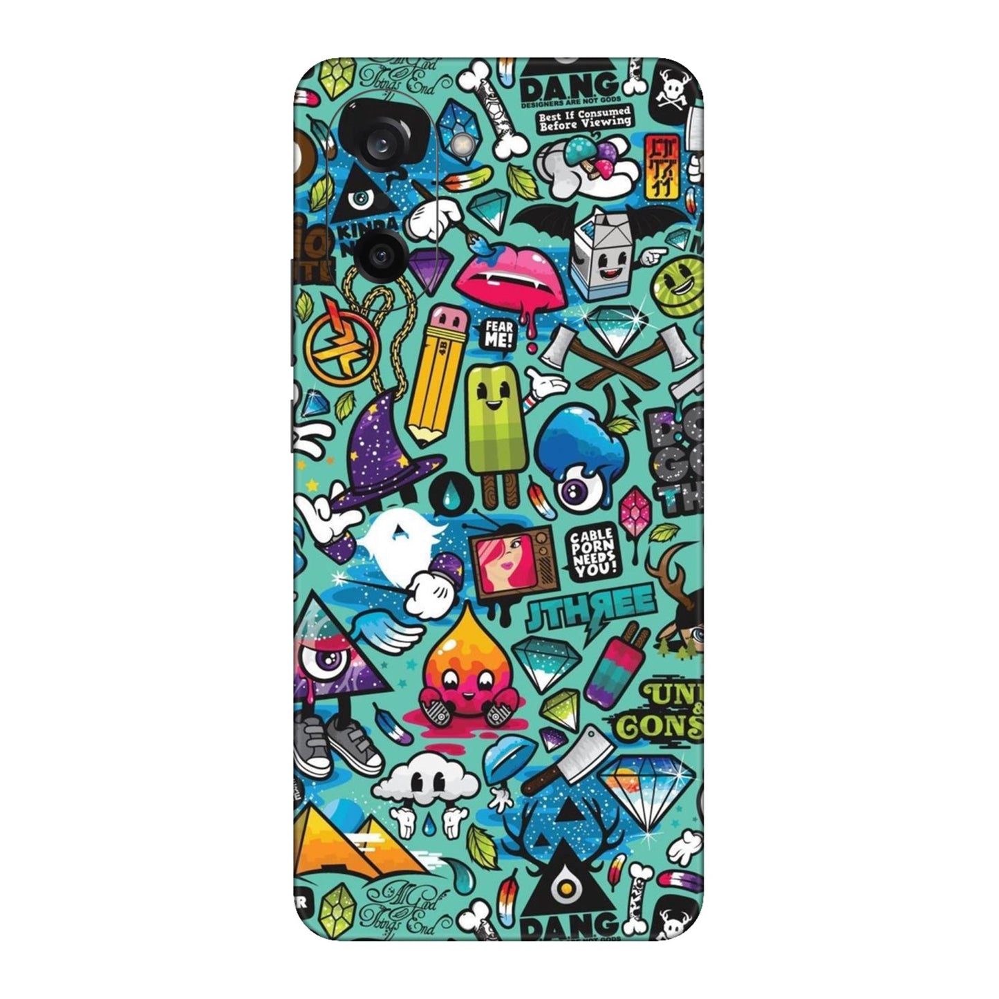 Graffiti Chaos Sticker Bomb Mobile Skin For OnePlus Nord Ce 5