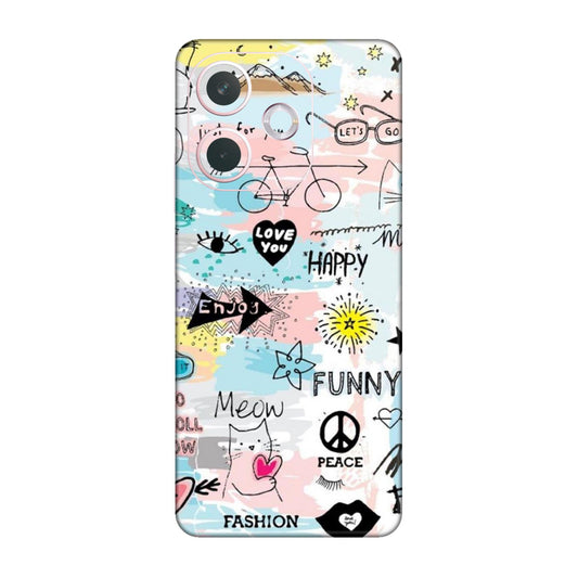 Cat Doodles Pastel Mobile Skin For Oppo A5 Pro 5G