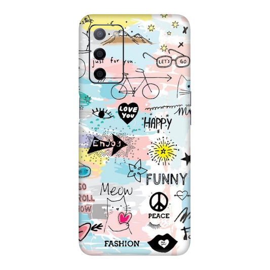 Cat Doodles Pastel Mobile Skin For Oppo A53s 5G