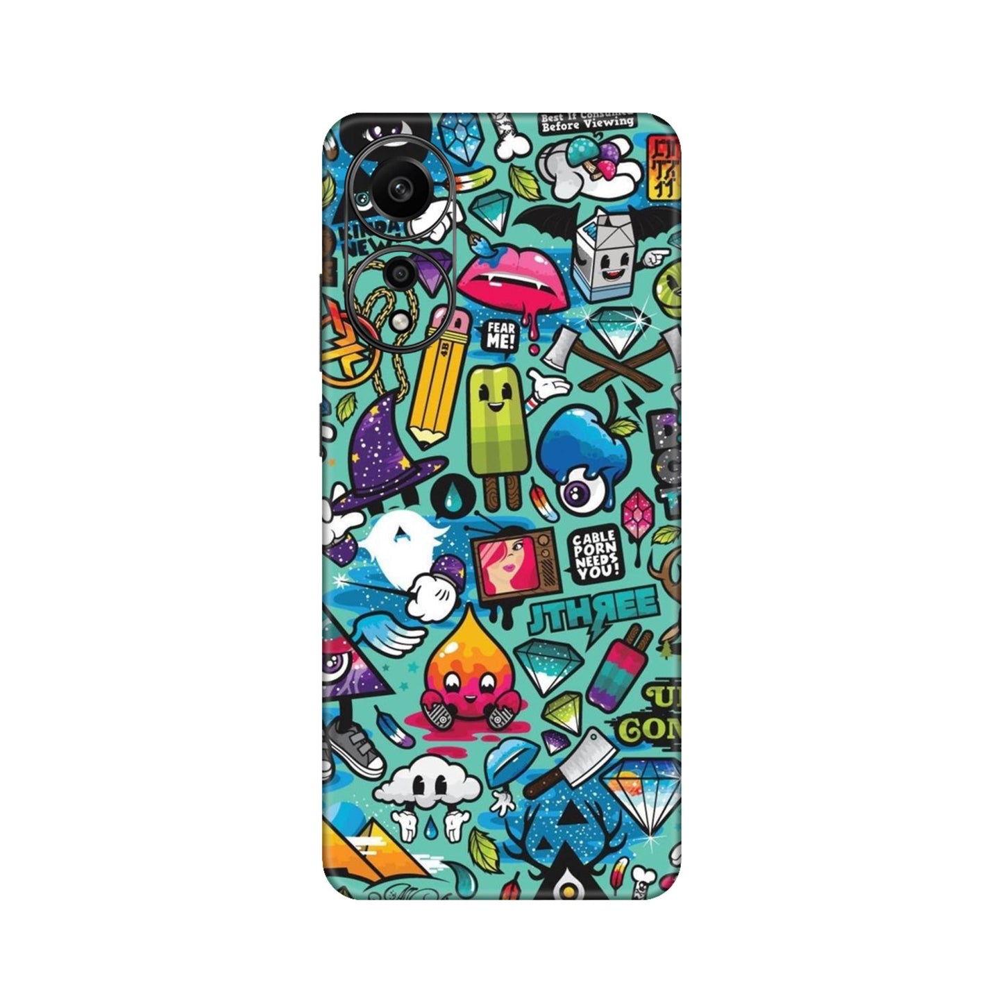 Graffiti Chaos Sticker Bomb Mobile Skin For Oppo A78 4G
