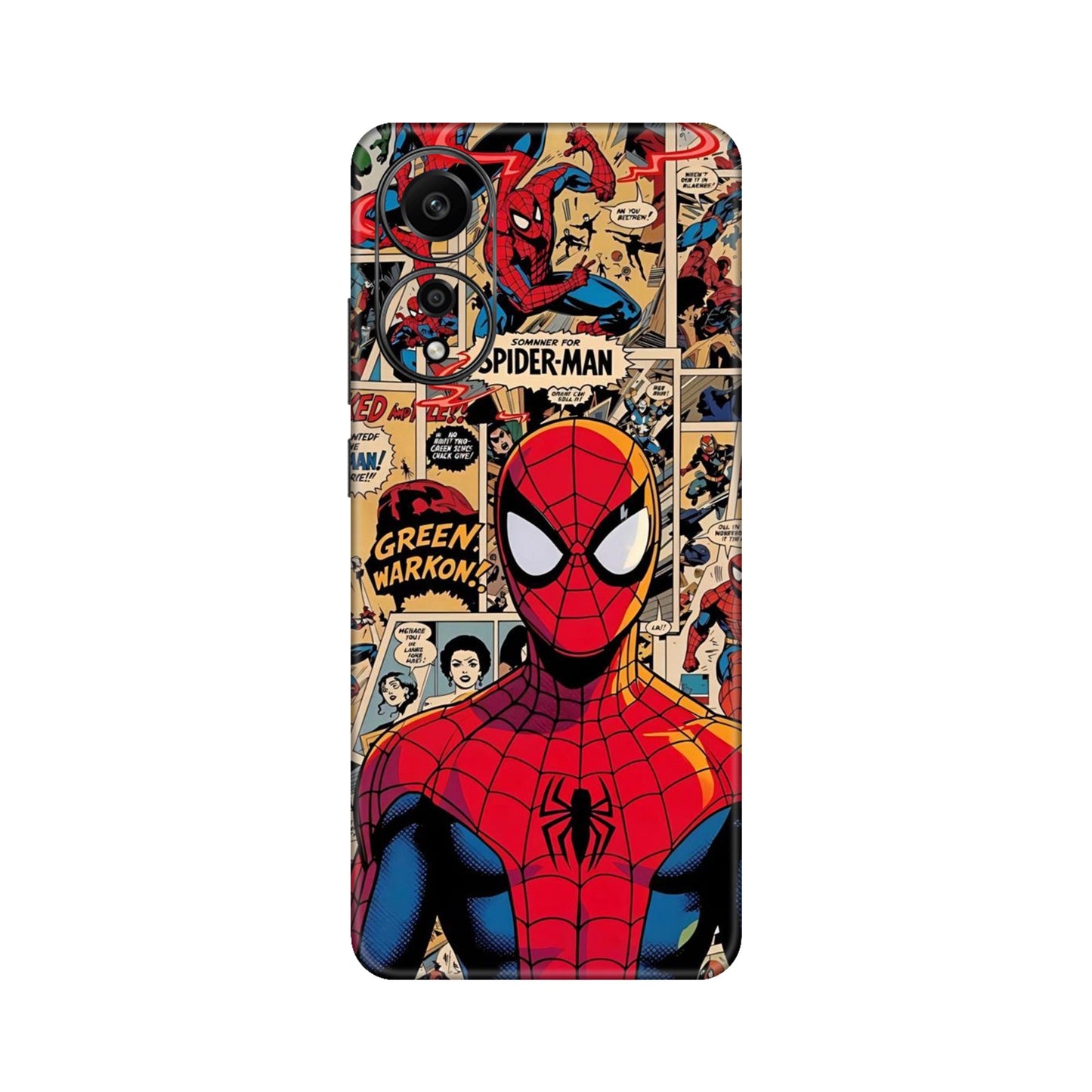 Vintage Comic Panel Spider Man Mobile Skin For Oppo A78 4G