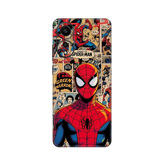 Vintage Comic Panel Spider Man Mobile Skin For Oppo A78 4G