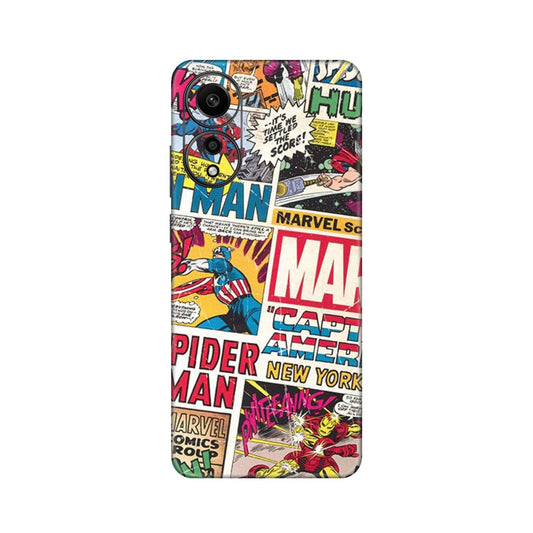 Vintage Marvel Comic Bomb Mobile Skin For Oppo A78 4G