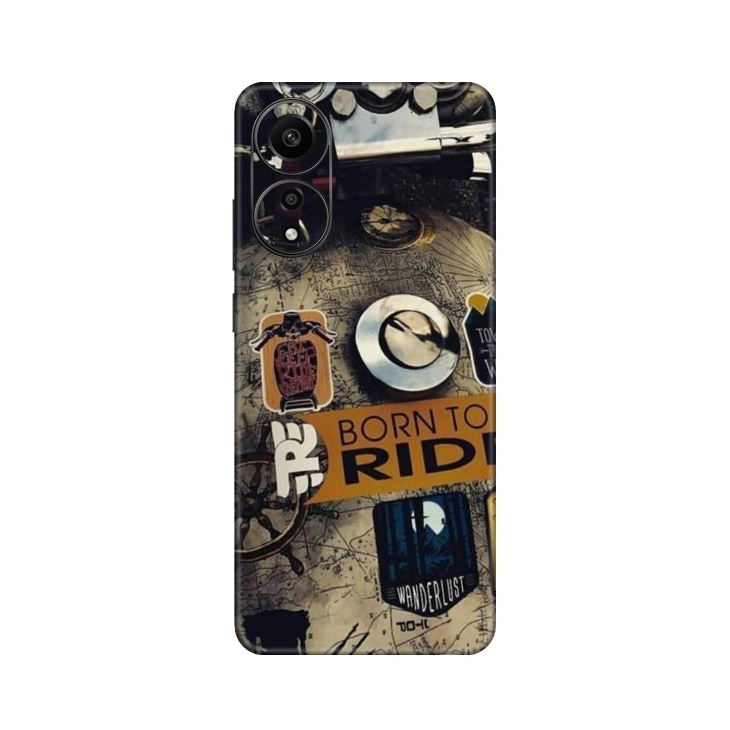 Born to Ride World Map Mobile Skin For Oppo A78 4G