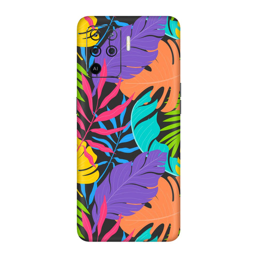 Neon Jungle Leaves Mobile Skin For Oppo F19 Pro