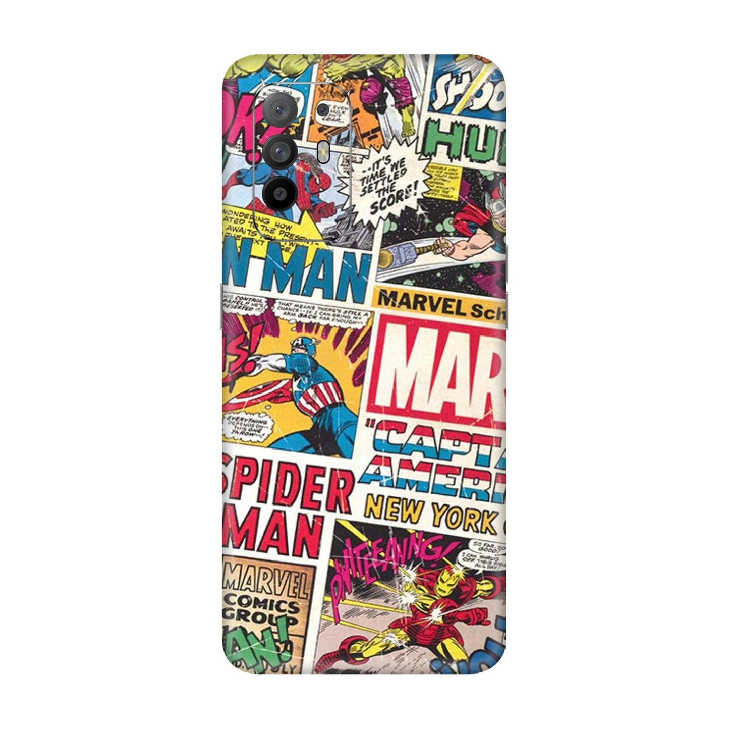 Vintage Marvel Comic Bomb Mobile Skin For Oppo F19 Pro Plus