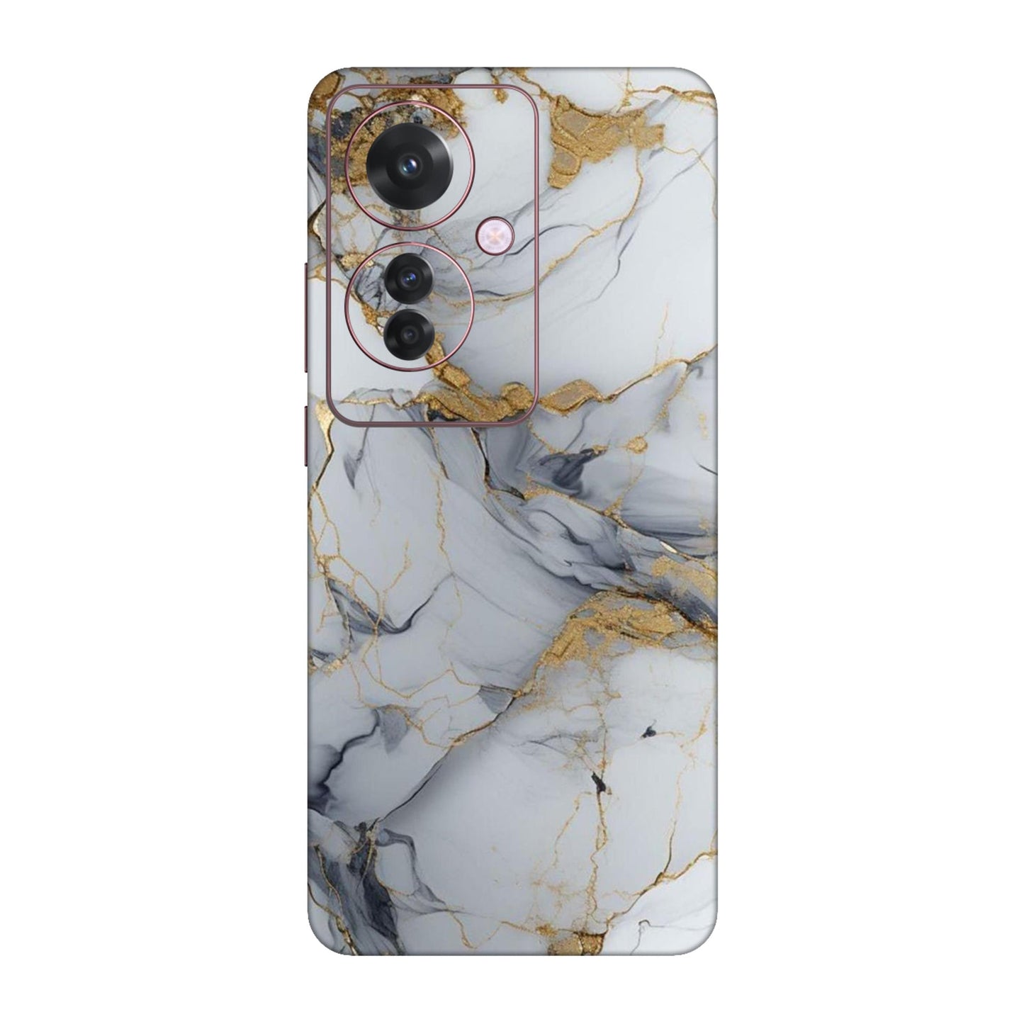 White Gold Luxury Marble Mobile Skin For Oppo F25 Pro 5G