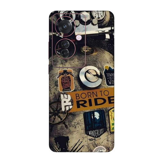 Born to Ride World Map Mobile Skin For Oppo F25 Pro 5G
