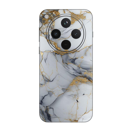White Gold Luxury Marble Mobile Skin For Oppo Find X8 5G