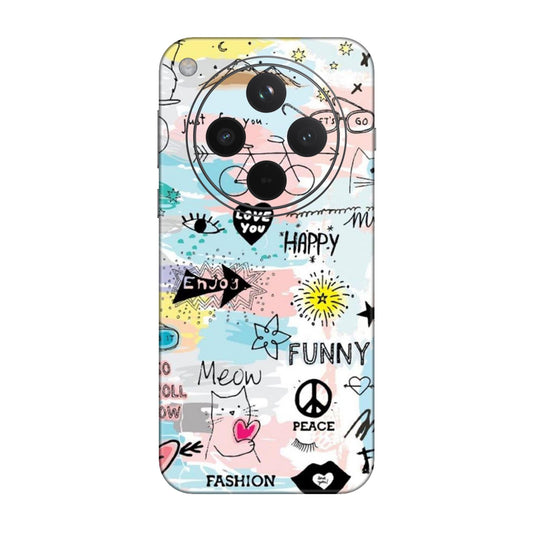 Cat Doodles Pastel Mobile Skin For Oppo Find X8 5G