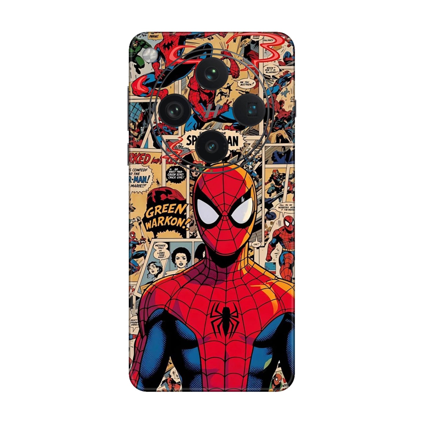 Vintage Comic Panel Spider Man Mobile Skin For Oppo Find X8 Pro 5G